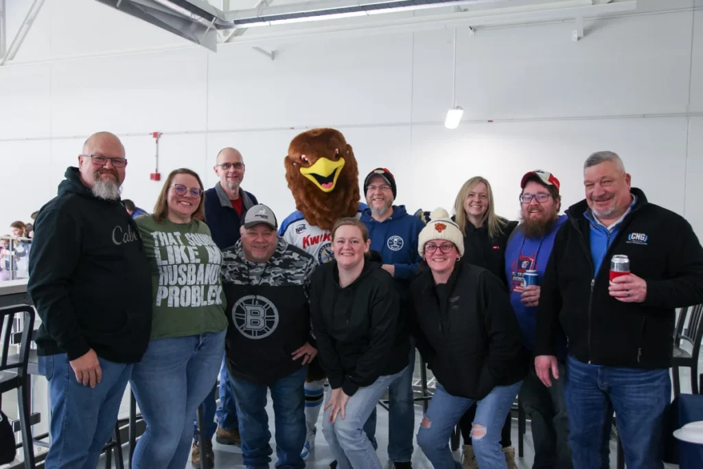 group photo at jets game