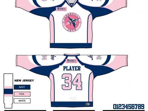 JETS JERSEYS THAT WILL BE AUCTIONED OFF AT PAINT THE RINK PINK
