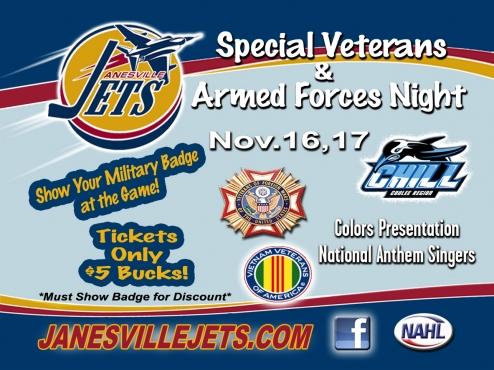 JANESVILLE JETS SUPPORT VETERANS AND THE ARMED FORCES